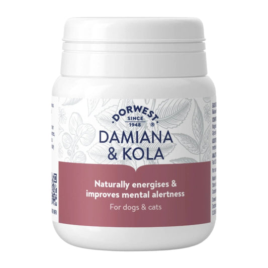 Dorwest Herbs Damiana & Kola Tablets - Natural Herbal Supplement for Dog and Cats